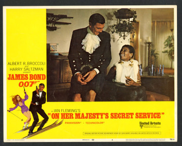 ON HER MAJESTY'S SECRET SERVICE (1970) 7045  George Lazenby  Sylvana Henriques  Peter R. Hunt Original U.S. Scene Lobby Card #8  Fine Condition