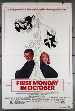 FIRST MONDAY IN OCTOBER (1981) 11963  Movie Poster (27x41)  Walter Matthau  Jill Clayburgh  Ronald Neame Original U.S. One-Sheet Poster (27x41) Folded  Very Good Condition