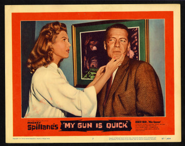 MY GUN IS QUICK (1957) 9549  Movie Poster Lobby Cards (2)  Robert Bray as Mike Hammer   Phil Victor  George White Original U.S. Lobby Cards   Two Individual Cards  Very Fine Condition