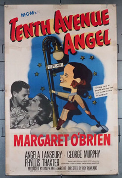 TENTH AVENUE ANGEL (1947) 5936  Movie Poster (27x41)  Margaret O'Brien  Angela Lansbury  Phyllis Thaxter  George Murphy  Roy Rowland  Art by Jacques Kapralik Original U.S. One-Sheet Poster (27x41)  Folded  Very Good Plus Condition