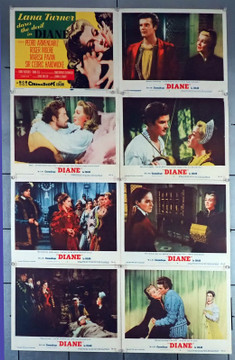 DIANE (1956) 30057  Movie Posters  Lobby Card Set  Eight Individual Cards  Very Fine Plus Lobby Card Set   Eight 11x14 Cards  Very Fine Plus