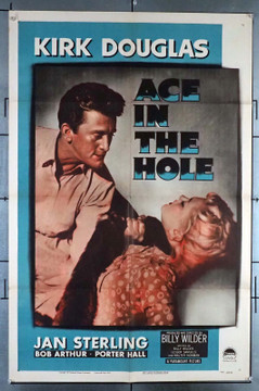 ACE IN THE HOLE (1951) 20770  Movie Poster  (27x41)  Kirk Douglas  Jan Sterling  Billy Wilder Original U.S. One-Sheet Poster (27x41)  Folded  Very Fine