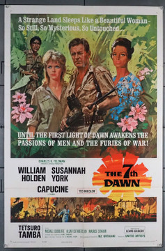 7TH DAWN, THE (1964) 11211  Movie Poster (27x41)  William Holden  Susannah York  Michael Goodliffe  Allan Cuthbertson  Capucine  Lewis Gilbert Original U.S. One-Sheet Poster (27x41) Folded  Average Used Condition