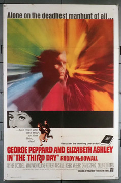 THIRD DAY, THE (1965) 11239  Movie Poster (27x41) Folded  George Peppard  Herbert Marshall  Roddy McDowall  Elizabeth Ashley  Jack Smight Original U.S. One-Sheet Poster (27x41) Folded  Theater-Used