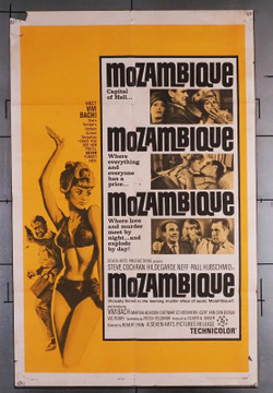 MOZAMBIQUE (1965) 11400  Original U.S. One-Sheet Poster (27x41) Folded Original Movie Poster  27x41 One-Sheet Poster Folded  Good Condition  Theater Used