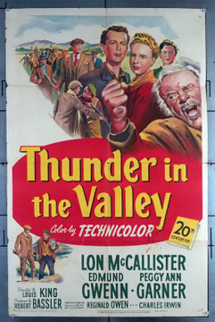 THUNDER IN THE VALLEY (1947) 2399  Movie Poster (27x41)  Lon McCallister  Peggy Ann Garner  Edmund Gwenn  Louis King Original U.S. One-Sheet Poster (27x41) Folded  Very Good Plus to Fine