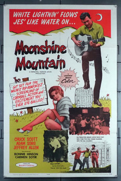 MOONSHINE MOUNTAIN (1964) 12035  Movie Poster  (27x41)  Cornball Exploitation Film directed by Herschell Gordon Lewis   Original U.S. One-Sheet Poster (27x41) Folded  Fine Minus Condition