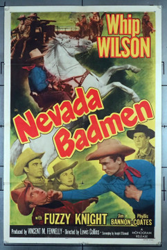 NEVADA BADMEN (1951) 30663 Movie Poster (27x41) Whip Wilson  Fuzzy Knight  I. Stanford Jolley  Phyllis Coates  Jim Bannon   Lewis D. Collins Original U.S. One-Sheet Poster (27x41) Folded  Very Good Condition
