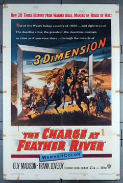 CHARGE AT FEATHER RIVER, THE (1953) 20332  Mov ie Poster  (27x41) 3D Release  Frank Lovejoy  Vera Miles  Guy Madison  Gordon Douglas Original U.S. One-Sheet Poster (27x41) Fair Condition Tape Stains  3 Dimension Release Poster