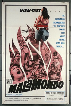 MALAMONDO, I (1964) 12037  Movie Poster (27x41) Paolo Cavara Original U.S. One-Sheet Poster (27x41) Folded  Average Used