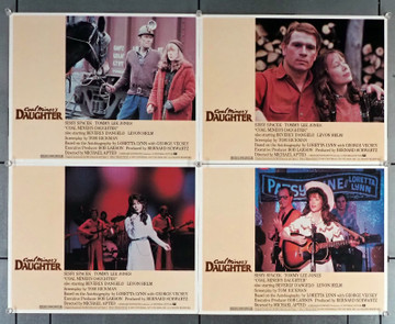 COAL MINER'S DAUGHTER (1980) 30695  Movie Posters  Lobby Card Set  Sissy Spacek  Tommy Lee Jones  Michael Apted Original U.S. Set of Four 11x14 Lobby Cards  Theater Used  Very Fine Condition