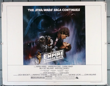 STAR WARS: EPISODE V - EMPIRE STRIKES BACK, THE (1980) 30633  Never Folded  Very Fine  Harrison Ford  Mark Hamill  Carrie Fisher  Art by Roger Kastel Original U.S. Half-Sheet Poster (22x28)  Very Fine Condition  Never Folded