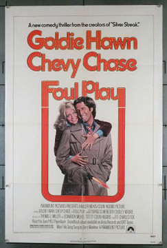 FOUL PLAY (1978) 30780  Colin Higgins   Goldie Hawn   Chevy Chase   Dudley Moore  Original Paramount Pictures One-Sheet Poster (27x41).  Folded.  Very Fine Condition.