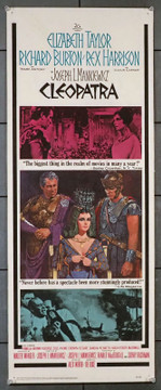 CLEOPATRA (1963) 30825 Movie Poster (14x36) Linen-Backed  Elizabeth Taylor  Richard Burton  Rex Harrison  Joseph L. Mankiewicz Original U.S. Insert Card Poster (14x36) Linen-Backed  Fine Condition