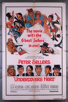 UNDERCOVERS HERO (1975) 30816 Movie Poster (27x41) Folded Very Fine Condition  Peter Sellers  Roy Boulting  Art by JACK RIKARD Original U.S. One-Sheet Poster (27x41) Very Fine Condition