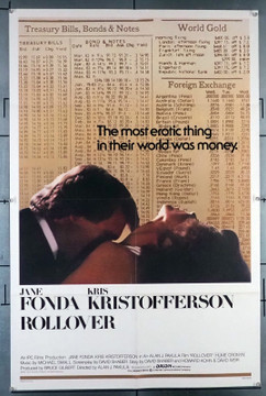 ROLLOVER (1981) 2723  Movie Poster (27x41)  Jane Fonda  Kris Kristofferson   Alan J. Pakula Original U.S. One-Sheet Poster (27x41)  Folded  Fine Plus