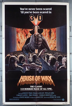 HOUSE OF WAX (1953) 2726  Movie Poster (27x41)  Vincent Price  Phyllis Kirk  Charles Bronson  Carolyn Jones  Andre De Toth Original U.S. One-Sheet Poster (27x41) Folded  Very Fine  Re-release of 1981