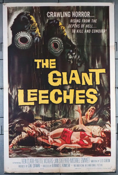 GIANT LEECHES, THE (1959) 30830 Movie Poster (27x41) Ken Clark  Yvette Vickers  Jan Shepard  Bernard L. Kowalski Original U.S. One-Sheet Poster (27x41) Folded  Fine Plus