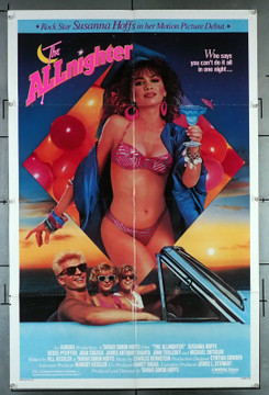 ALLNIGHTER, THE (1987) 30820  Movie Poster (27x41)  Joan Cusack  Pam Grier  Janelle Brady  Max Perlich  Susanna Hoffs  Tamar Simon Hoffs Original U.S. One-Sheet Poster  Folded  Very Fine Condition