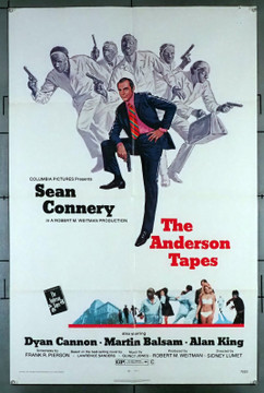 ANDERSON TAPES, THE (1971) 30836 Movie Poster (27x41)  Sean Connery  Martin Balsam  Dyan Cannon  Alan King  Sidney Lumet	 Original U.S. One-Sheet Poster (27x41) Folded  Very Good Used Condition