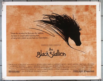 BLACK STALLION, THE (1979) 30740  Carroll Ballard   Kelly Reno   Mickey Rooney   Teri Garr Original United Artists Half-Sheet Poster (22x28).  Rolled  Fine Condition.