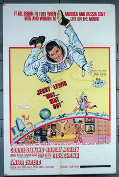 WAY...  WAY OUT (1966) 30865 Movie Poster  Jerry Lewis  Anita Ekberg  Connie Stevens  Gordon Douglas Original U.S. One-Sheet Poster (27x41) Folded  Very Fine