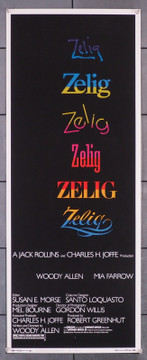 ZELIG (1983) 30737  Woody Allen  Mia Farrow   Designed by Joseph Caroff Original Orion Pictures Insert Poster (14x36).  Never Folded. Very Fine Condition.