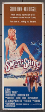 SWING SHIFT (1984) 30731  Goldie Hawn  Kurt Russell  Jonathan Demme  Art by Steven Chorney Original Warner Brothers Insert Poster (14x36).  Rolled   Very Fine Condition.