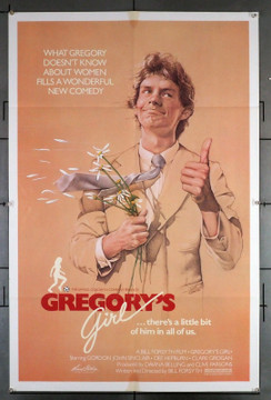 GREGORY'S GIRL (1982) 3011  Original MOvie Poster  (27x41) Gordon John Sinclair   Bill Forsyth Original U.S. One-Sheet Poster (27x41) Folded  Good Condition