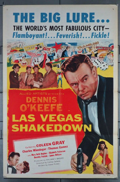 LAS VEGAS SHAKEDOWN (1955) 30949  Movie Poster  (27x41)  Dennis O'Keefe  Coleen Gray  Charles Winninger  Sidney Salkow Original U.S. One-Sheet Poster (27x41) Folded  Very Fine Condition