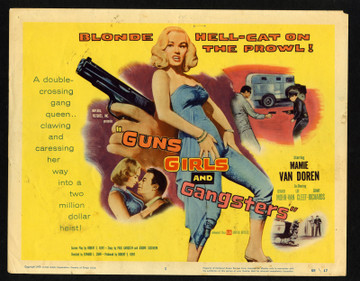 GUNS GIRLS AND GANGSTERS (1959) 30982 Movie Poster  11x14 Title Lobby Card  Mamie Van Doren  Edward L. Cahn Original U.S. Lobby Card  11x14  Theater-Used  Very Good Plus Condition