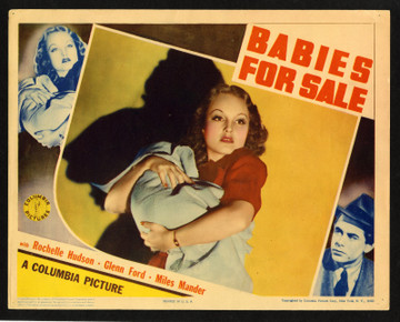 BABIES FOR SALE (1940) 30968 Movie Poster (11x14)  Film Noir Lobby Card  Rochelle Hudson  Glenn Ford  Miles Mander  Charles Barton Original U.S. Scene Lobby Card (11x14)  U.S. Scene Lobby Card