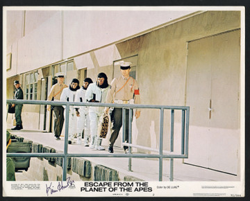 ESCAPE FROM THE PLANET OF THE APES (1971) 30977 Scene Lobby Card  Signed by Kim Hunter Original U.S. Scene Lobby Card (11x14)  Very Fine Condition   Signed