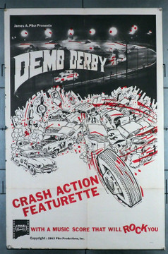 DEMO DERBY (1964) 11124  Movie Poster (27x41) Folded  James A. PIke Original U.S. One-Sheet Poster (27x41)  Folded One-Sheet