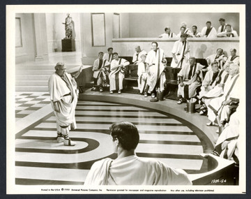 SPARTACUS (1960) 31073 Gelatin Silver Print (8x10) Very Fine  Charles Laughton Addresses the Senate  Dated 1960 Original Gelatin Silver Print (8x10) Very Fine Condition  First Release