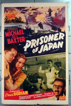 PRISONER OF JAPAN (1942) 31041  Movie Poster (27x41)  Alan Baxter  Gertrude Michael  Ernst Deutsch   Edgar G. Ulmer Original U.S. One-Sheet Poster (27x41)  Folded  Fair to Good Condition  Theater-Used