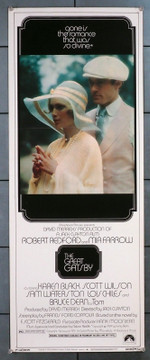 GREAT GATSBY, THE (1974) 12216 Movie Poster (14x36) Robert Redford  Mia Farrrow  Film directed by Jack Clayton Original U.S. Insert Card Poster (14x36)  Rolled  Fine Plus to Very Fine Condition