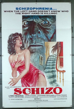 SCHIZO (1976) 30824 Movie Poster  (27x41)  Lynne Frederick  John Leyton  John Fraser  Pete Walker Original U.S. One-Sheet Poster (27x41) Folded  Fine Condition