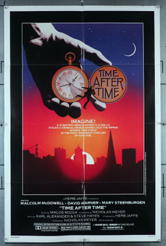 TIME AFTER TIME (1979) 30811 Movie Poster (27x41) Mary Steenbrugen  Malcolm McDopwell  David Warner  Nicholas Meyer  Art by Larry Noble Original U.S. One-Sheet Poster (27x41) Folded  Very Fine