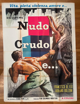 NUDO CRUDO E... (1965) 30675 (79x55) Original Italian Four Foglio  Andriano Bolzoni  Francisco De Feo  Narration by Riccardo Cucciolla Original Italian 79x55