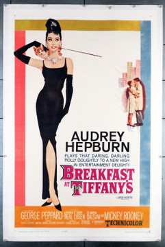 BREAKFAST AT TIFFANY'S (1961) 31098 Movie Poster (27x41) Linen-Backed  Audrey Hepburn  George Peppard  Blake Edwards Original U.S. One-Sheet Poster (27x41) Linen-Backed  Fine Plus