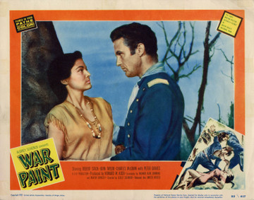 WAR PAINT (1953) 25727 Movie Poster (11x14) Robert Stack  Joan Taylor  Lesley Selender Original U.S. Scene Lobby Card (11x14)  Fine Condition