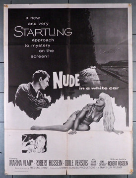 NUDE IN A WHITE CAR (1958) 3572  30x40 U.S. Folded Poster  Marina Vlady  Robert Hossein Original U.S. 30x40 Poster