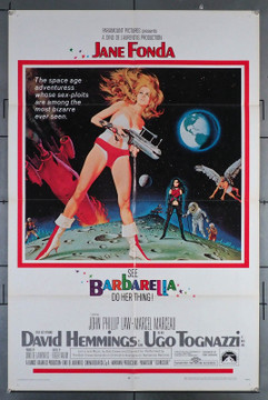 BARBARELLA (1968) 1990 Movie Poster (27x41) Jane Fonda  John Phillip Law  Roger Vadim	 Original U.S. One-Sheet Poster (27x41) Folded  Very Fine