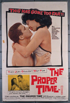 PROPER TIME, THE (1962) 11416 Movie Poster (27x41)  Tom Laughlin  Nyra Monsour Original U.S. One-Sheet Poster (27x41)  Folded  Average Used Condition