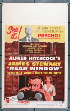 REAR WINDOW (1954) 14154 Movie Poster (14x22) Re-release of 1962  James Stewart  Grace Kelly    Alfred Hitchcock Original U.S. Window Card Poster (14x22)  R-62  Very Fine