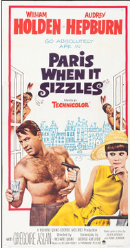 PARIS WHEN IT SIZZLES (1964) 13303 Movie Poster Three-Sheet Audrey Hepburn  William Holden  Richard Quine Original U.S. Three-Sheet Poster (41x81)  Folded  Average Used Condition