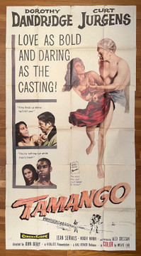 TAMANGO (1958) 16013 Movie Poster (41x81)  Theater-Used  Dorothy Dandridge  Curt Jurgens  John Berry Original U.S. Three-Sheet Poster (41x81) Folded  Average Used Condition