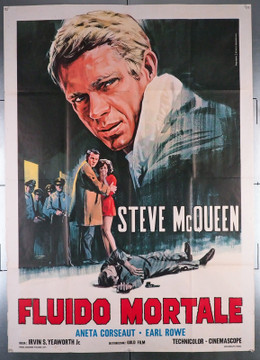 BLOB, THE (1958) 31152 Movie Poster  Italian 39x55  Steve McQueen  Aneta Corsaut  Stephen Chase  Irvin S. Yeaworth  Art by Mario Piavano. Original Italian Two-Foglio Poster  Folded  Fine Plus