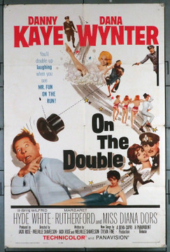 ON THE DOUBLE (1961) 11501 Movie Poster Danny Kaye  Margaret Rutherford  Dana Wynter  Diana Dors  Melville Shavelson Original U.S. One-Sheet  Folded  (27x41)  Good Condition